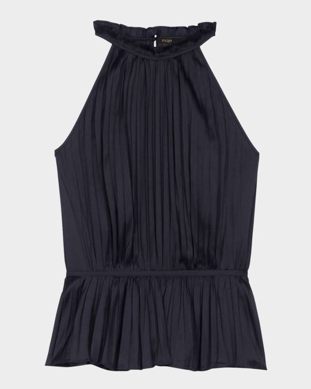 Leville Pleated Satin Top